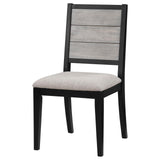 Elodie Upholstered Padded Seat Dining Side Chair Dove Grey And Black (Set Of 2) 121222 - Ella Furniture