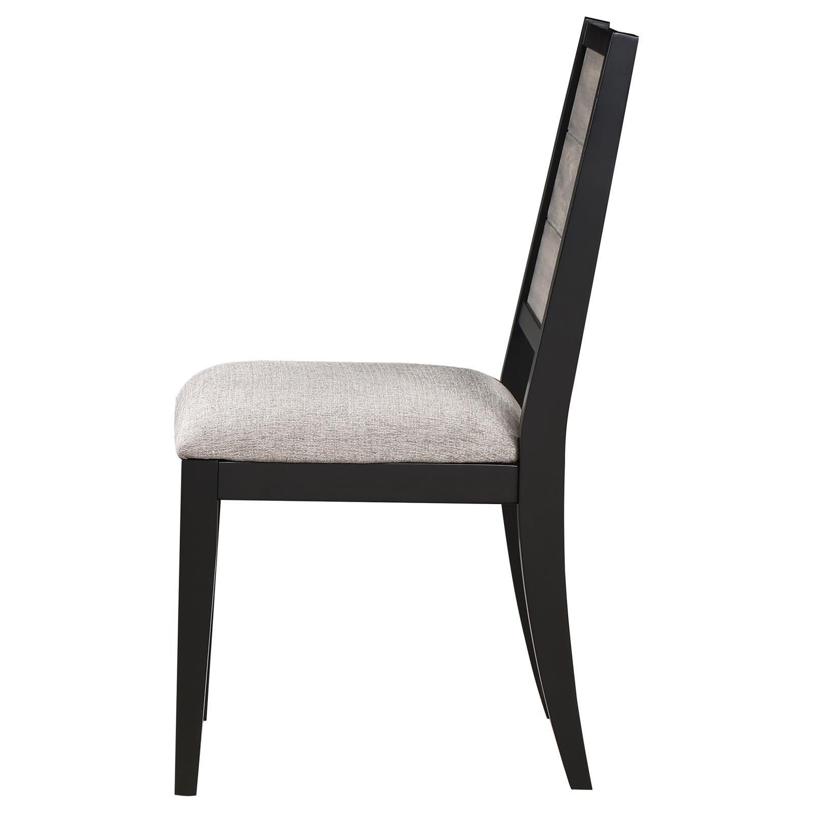 Elodie Upholstered Padded Seat Dining Side Chair Dove Grey And Black (Set Of 2) 121222 - Ella Furniture