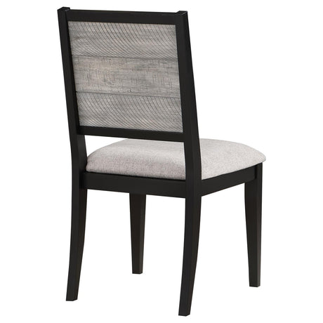 Elodie Upholstered Padded Seat Dining Side Chair Dove Grey And Black (Set Of 2) 121222 - Ella Furniture