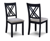 Eloise Black/Light Gray Modern Solid Wood And Veneers Fabric Upholstered Dining Room Set - Ella Furniture