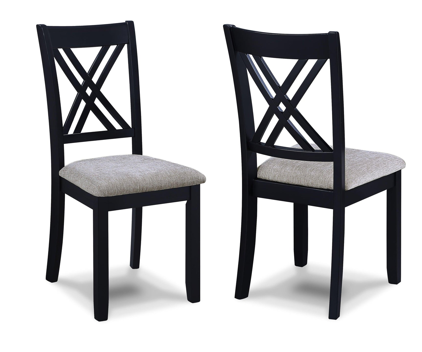 Eloise Black/Light Gray Modern Solid Wood And Veneers Fabric Upholstered Dining Room Set - Ella Furniture