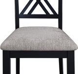 Eloise Black/Light Gray Modern Solid Wood And Veneers Fabric Upholstered Dining Room Set - Ella Furniture