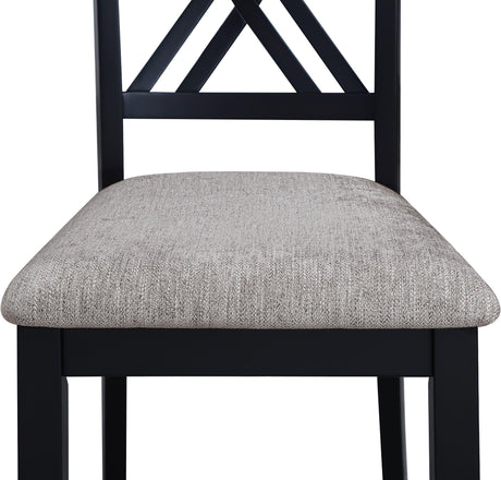 Eloise Black/Light Gray Modern Solid Wood And Veneers Fabric Upholstered Dining Room Set - Ella Furniture