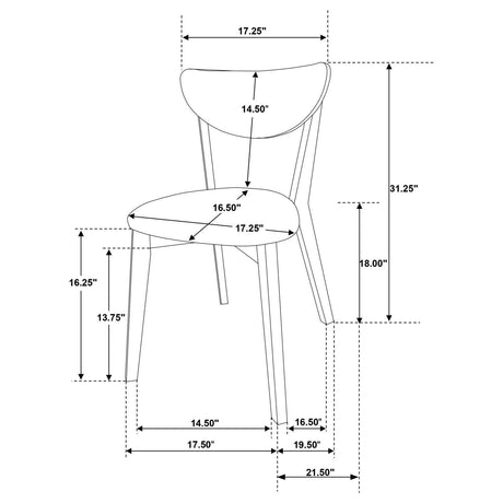 Elowen Dining Side Chair Light Walnut And Brown (Set Of 2) 108442 - Ella Furniture