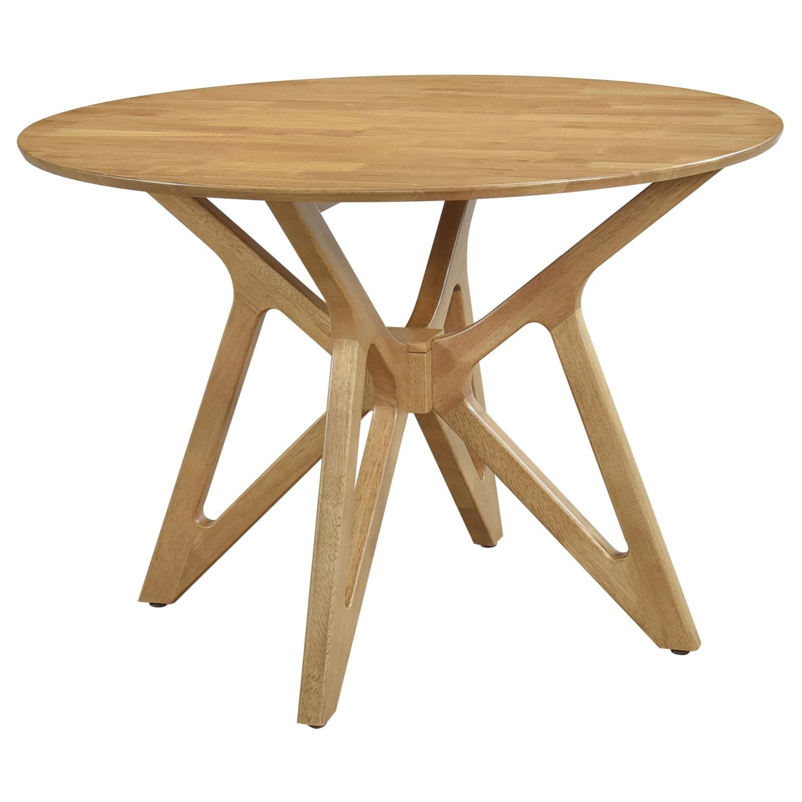 Elowen Round Solid Wood Dining Table Light Walnut 108440 - Ella Furniture