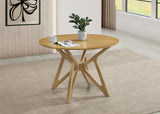 Elowen Round Solid Wood Dining Table Light Walnut 108440 - Ella Furniture