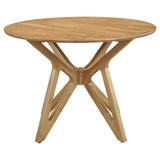 Elowen Round Solid Wood Dining Table Light Walnut 108440 - Ella Furniture