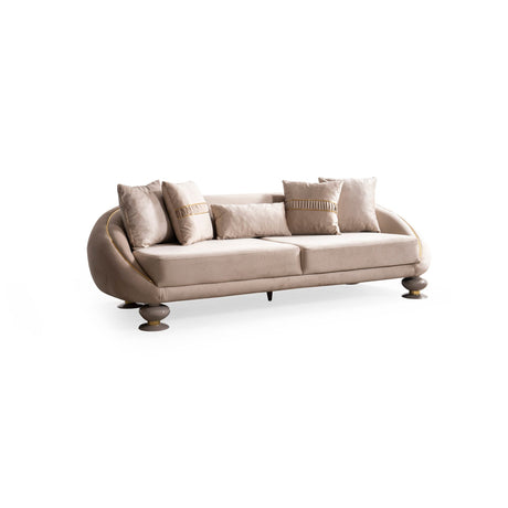 Elysium Sofa, Loveseat, and Chair Set with Sculptural Curved Silhouettes view 4