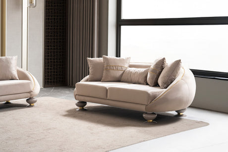 Elysium Sofa, Loveseat, and Chair Set with Sculptural Curved Silhouettes view 8