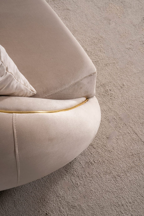 Elysium Sofa, Loveseat, and Chair Set with Sculptural Curved Silhouettes view 19