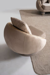Elysium Sofa, Loveseat, and Chair Set with Sculptural Curved Silhouettes view 25
