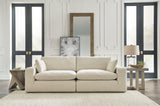 Elyza Linen 2-Piece Sectional With Ottoman - Ella Furniture