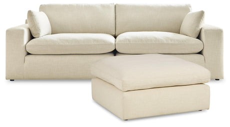 Elyza Linen 2-Piece Sectional With Ottoman - Ella Furniture
