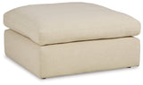 Elyza Linen 3-Piece Sectional With Ottoman - Ella Furniture