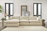 Elyza Linen 3-Piece Sectional With Ottoman PKG012965 - 10006S3 | 1000608 - Ella Furniture