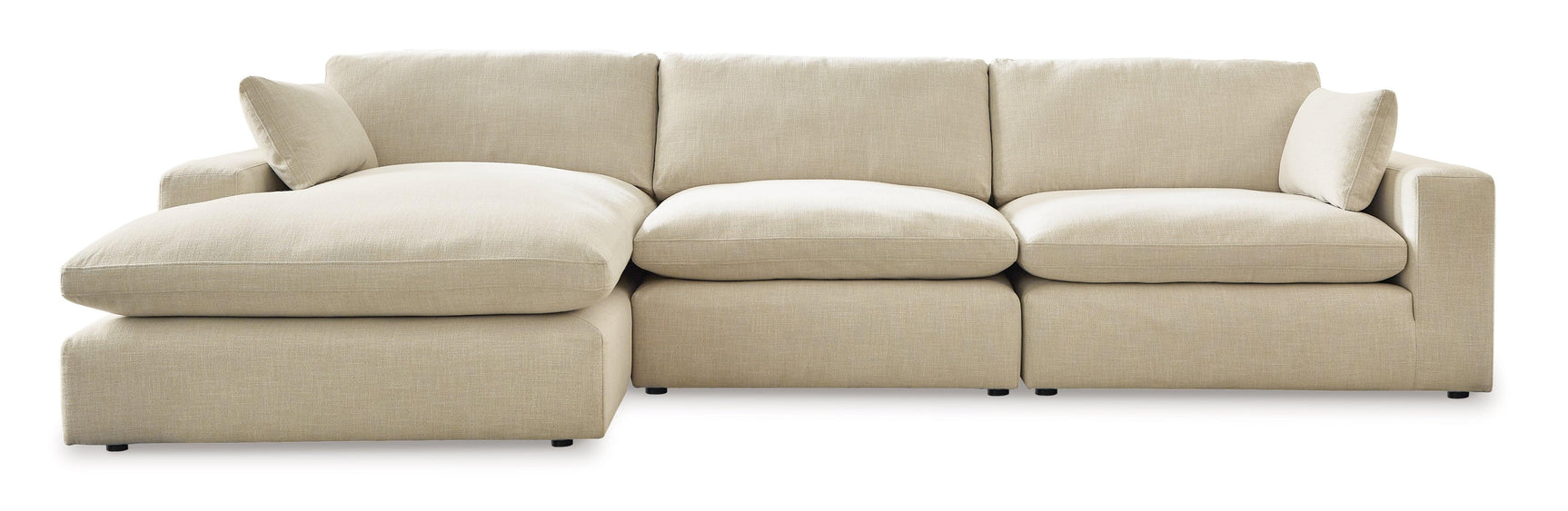 Elyza Linen 3-Piece Sectional With Ottoman PKG012965 - 10006S3 | 1000608 - Ella Furniture