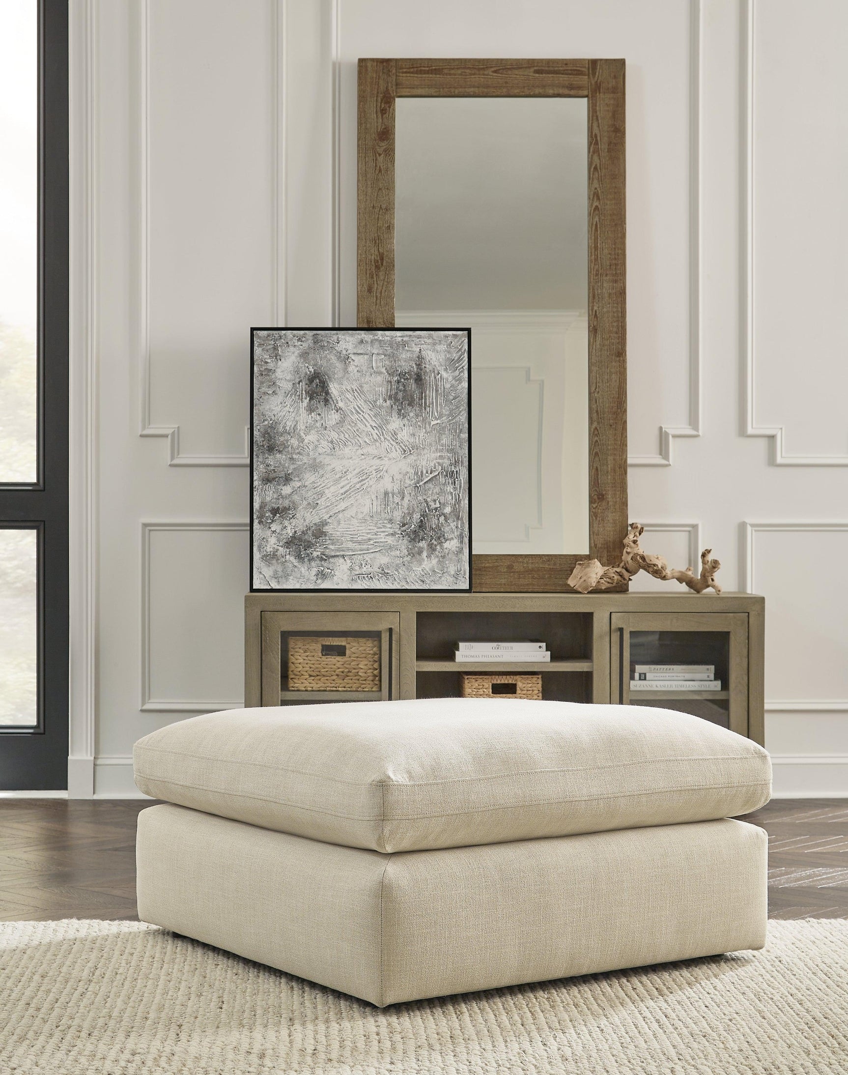Elyza Linen 3-Piece Sectional With Ottoman PKG012966 - 10006S4 | 1000608 - Ella Furniture