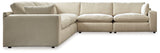 Elyza Linen 5-Piece Sectional With Ottoman - Ella Furniture