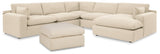 Elyza Linen 5-Piece Sectional With Ottoman PKG012968 - 10006S6 | 1000608 - Ella Furniture