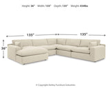 Elyza Linen 5-Piece Sectional With Ottoman PKG012968 - 10006S6 | 1000608 - Ella Furniture