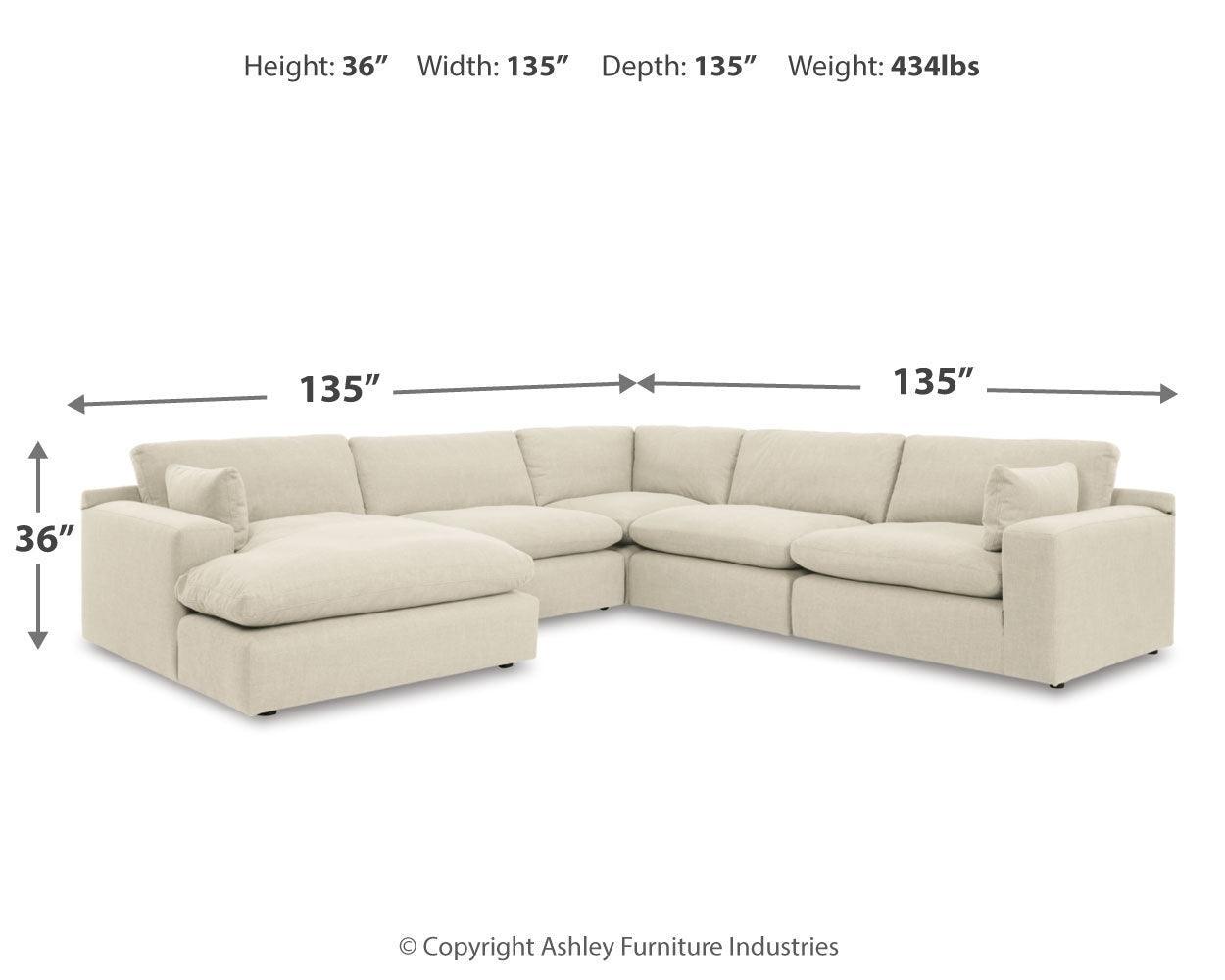 Elyza Linen 5-Piece Sectional With Ottoman PKG012968 - 10006S6 | 1000608 - Ella Furniture