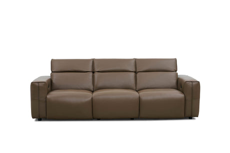 Ember Brown Italian Leather Match 2-Piece Power Reclining Sofa and Loveseat Set view 3