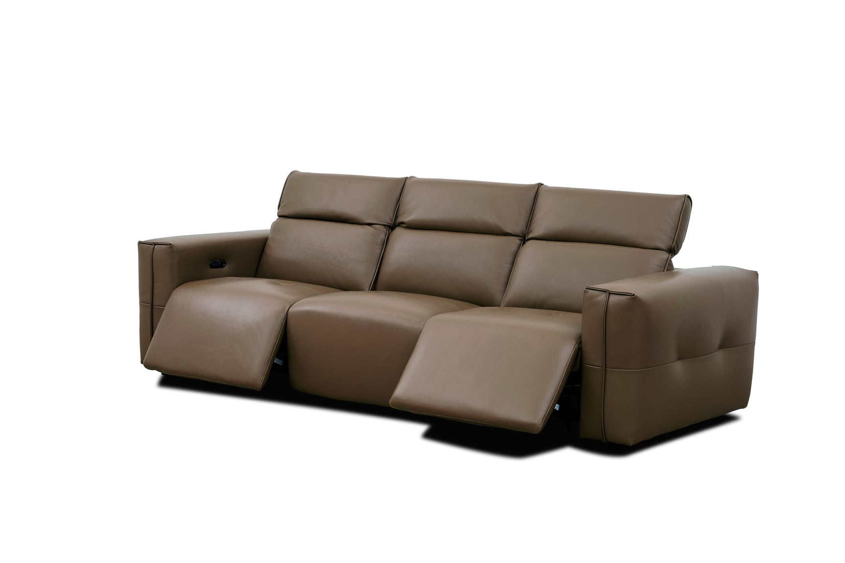 Ember Brown Italian Leather Match 2-Piece Power Reclining Sofa and Loveseat Set view 4