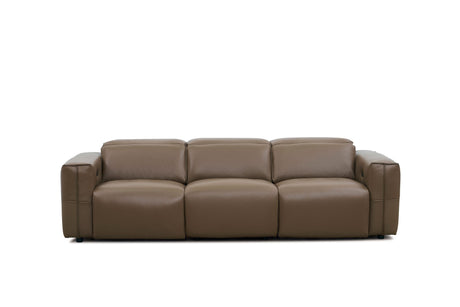 Ember Brown Italian Leather Match 2-Piece Power Reclining Sofa and Loveseat Set view 5