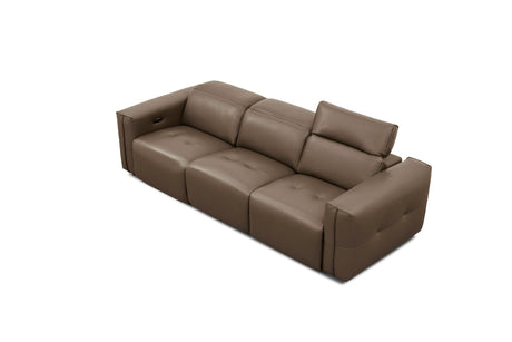 Ember Brown Italian Leather Match 2-Piece Power Reclining Sofa and Loveseat Set view 7