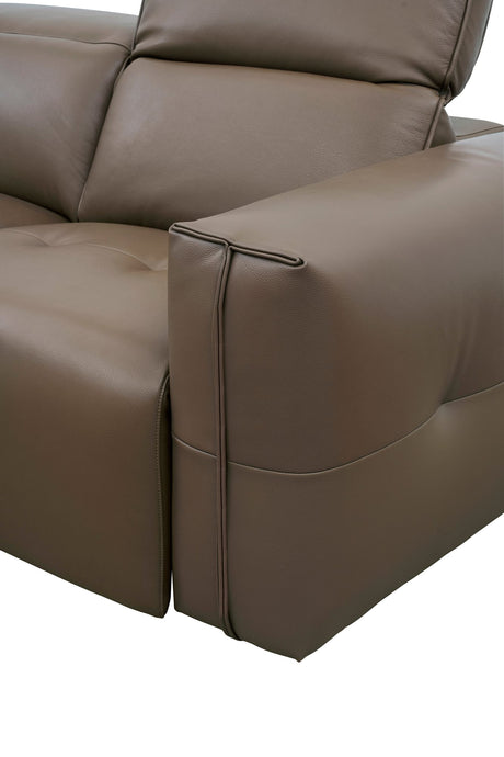 Ember Brown Italian Leather Match 2-Piece Power Reclining Sofa and Loveseat Set view 11
