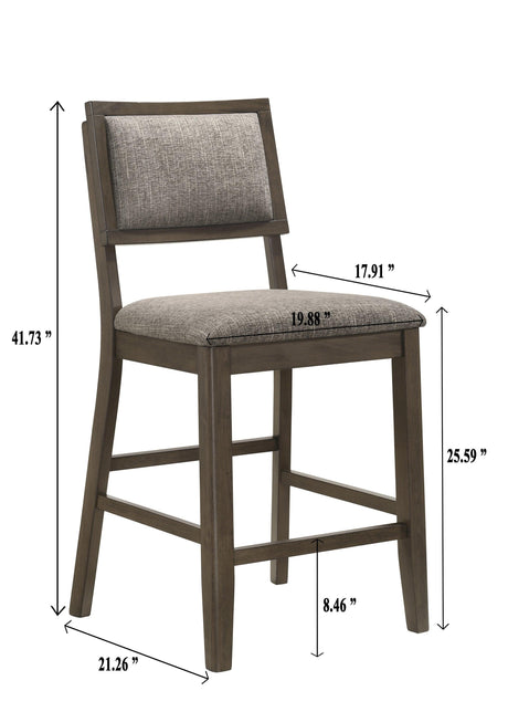 Ember Brown Modern Solid Wood And Veneers Fabric Counter Height Dining Room Set - Ella Furniture