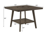 Ember Brown Modern Solid Wood And Veneers Fabric Counter Height Dining Room Set - Ella Furniture
