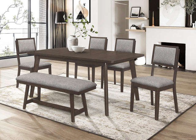 Ember Brown Transitional Wood And Veneers Dining Room Set - Ella Furniture