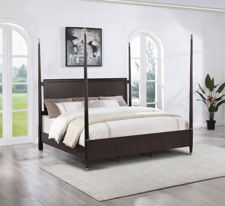 Emberlyn Queen Poster Bed Brown 223061Q - Ella Furniture