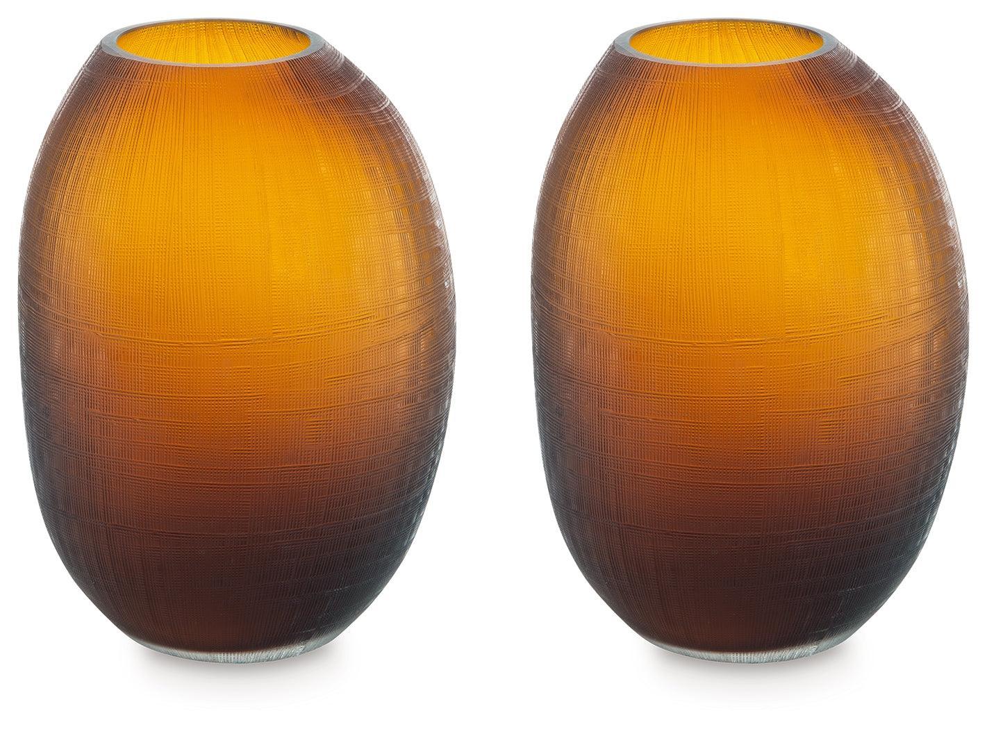 Embersen Amber Vase (Set Of 2) A2900002 - Ella Furniture