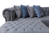 Emma Gray Velvet Double Chaise Sectional - Ella Furniture