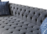 Emma Gray Velvet Double Chaise Sectional - Ella Furniture