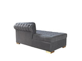Emma Gray Velvet Double Chaise Sectional - Ella Furniture