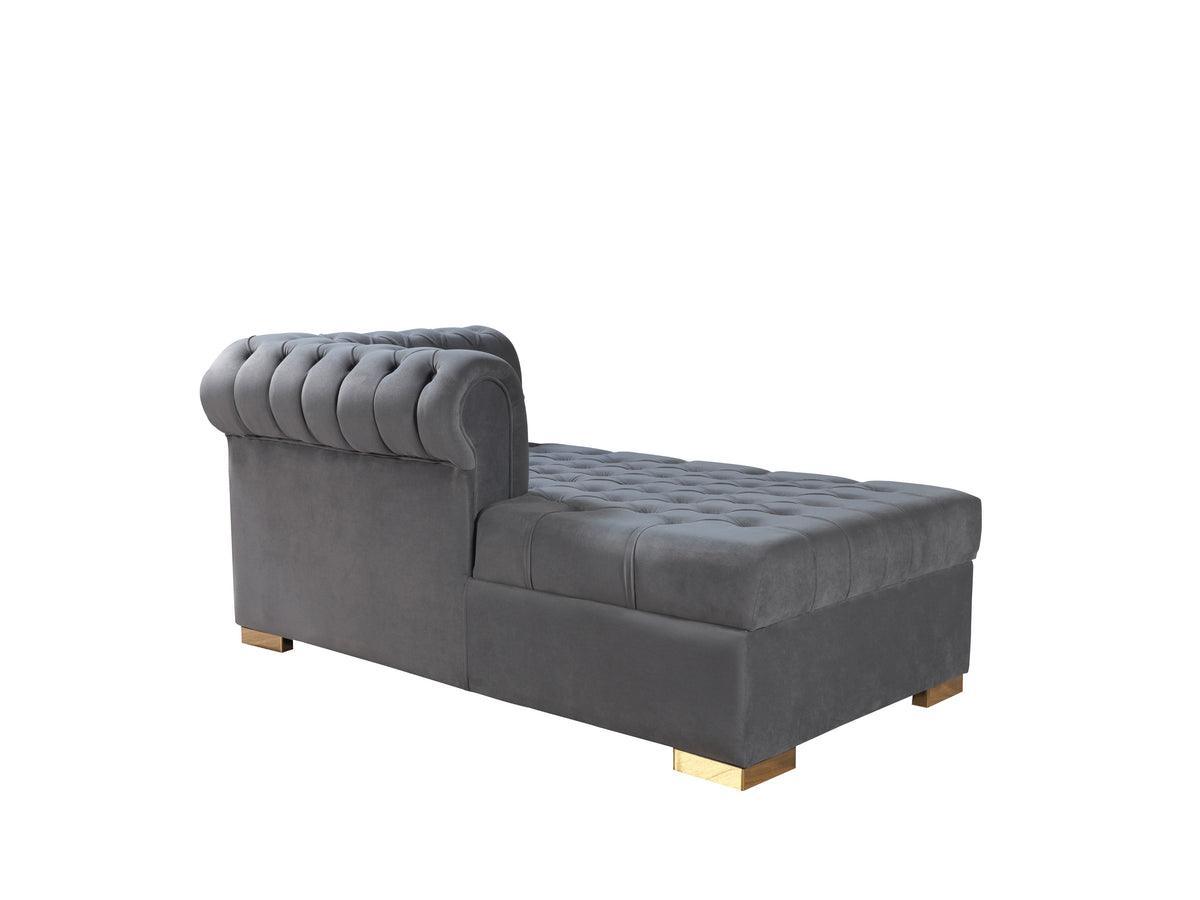 Emma Gray Velvet Double Chaise Sectional - Ella Furniture