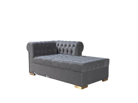 Emma Gray Velvet Double Chaise Sectional - Ella Furniture