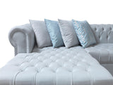 Emma Pearl Velvet Double Chaise Sectional - Ella Furniture
