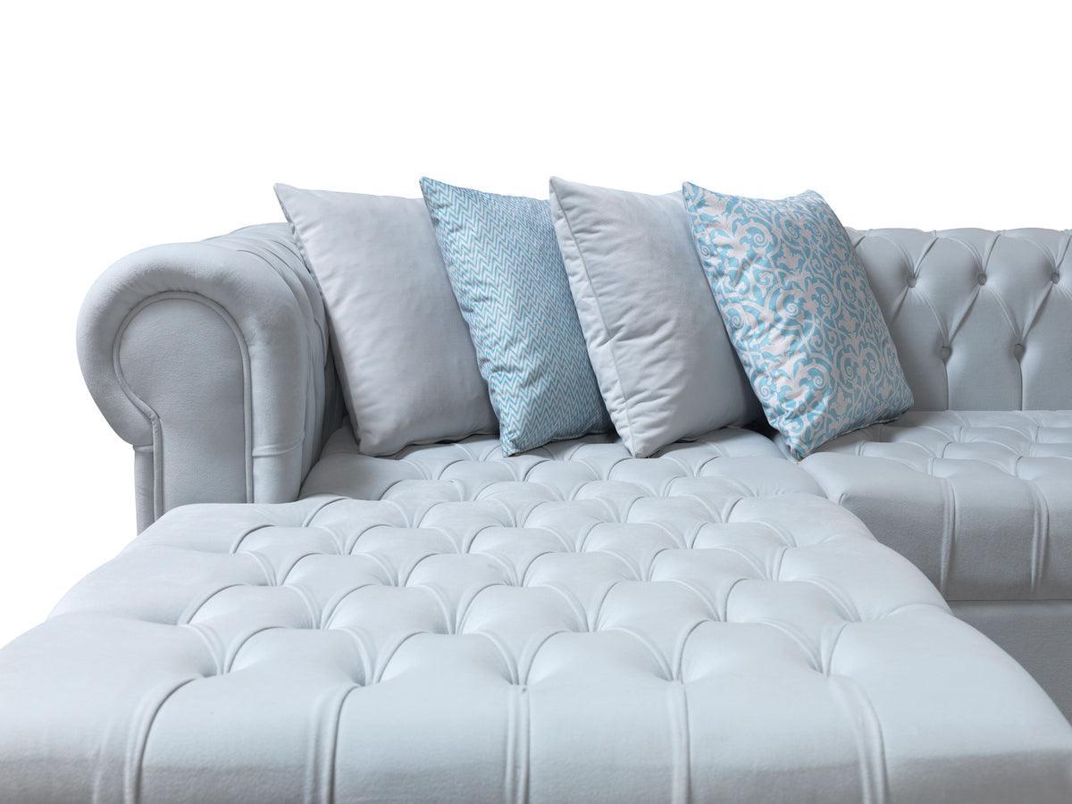 Emma Pearl Velvet Double Chaise Sectional - Ella Furniture