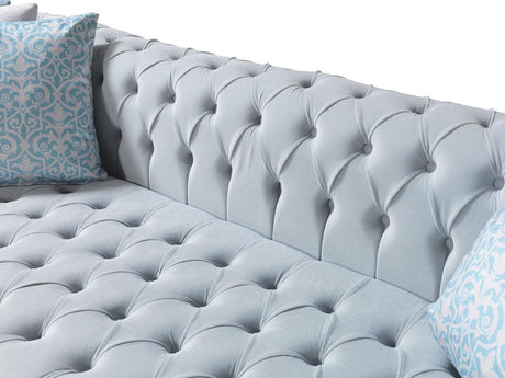 Emma Pearl Velvet Double Chaise Sectional - Ella Furniture