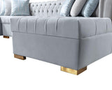 Emma Pearl Velvet Double Chaise Sectional - Ella Furniture