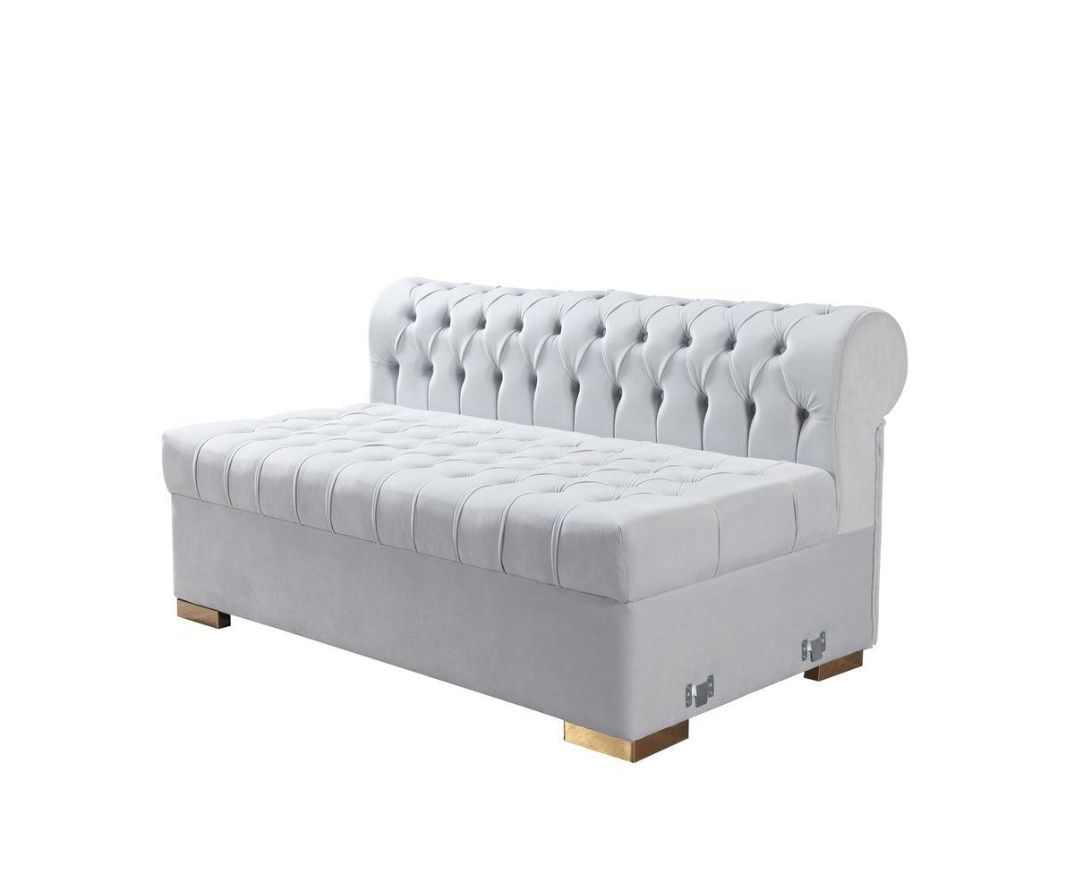 Emma Pearl Velvet Double Chaise Sectional - Ella Furniture