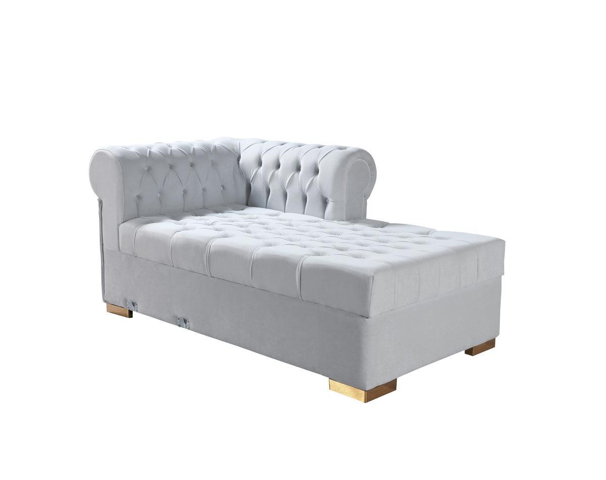 Emma Pearl Velvet Double Chaise Sectional - Ella Furniture