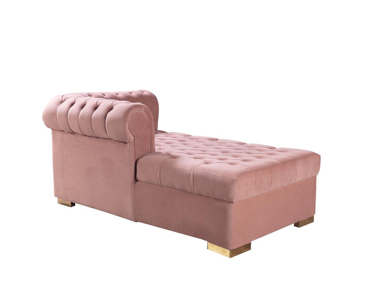 Emma Pink Velvet Double Chaise Sectional - Ella Furniture