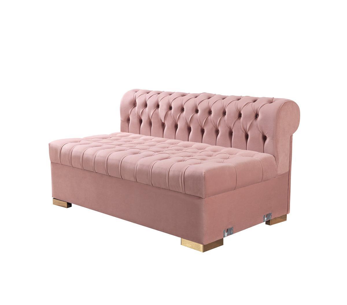 Emma Pink Velvet Double Chaise Sectional - Ella Furniture