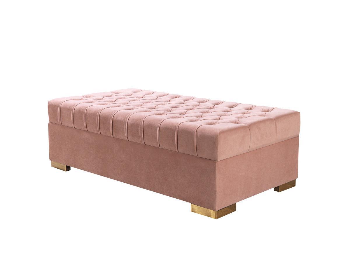 Emma Pink Velvet Double Chaise Sectional - Ella Furniture