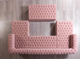 Emma Pink Velvet Double Chaise Sectional - Ella Furniture
